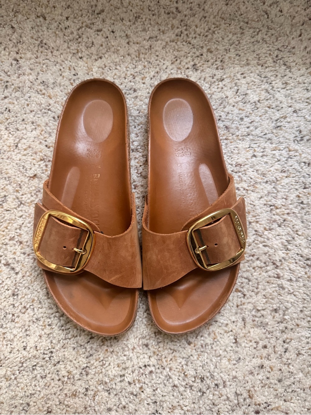 Birkenstock Madrid Sandals with Gold Buckle 9-9.5/ EU 40 - Picture 3 of 5